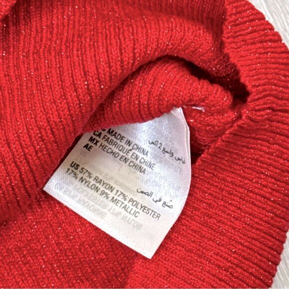 INC International Concept Women's Plus Size Cold Shoulder Red Long Sleeve Top 2X - Picture 4 of 7